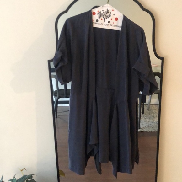 & Other Stories Kimono Wrap Dress NAVY - Picture 4 of 6